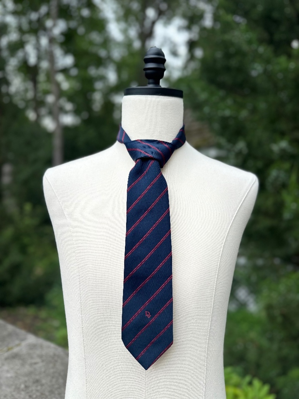 Christian Dior Red and Blue Tie